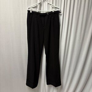 Willi Smith Black Dress Pants Womens Size 10 Belt Straight Leg Trousers NEW